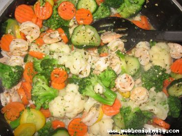 scampi with vegetables